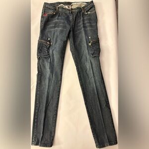 Ecko‎ Red Denim Jeans - “Cargo” Style with pockets. Size 11/12